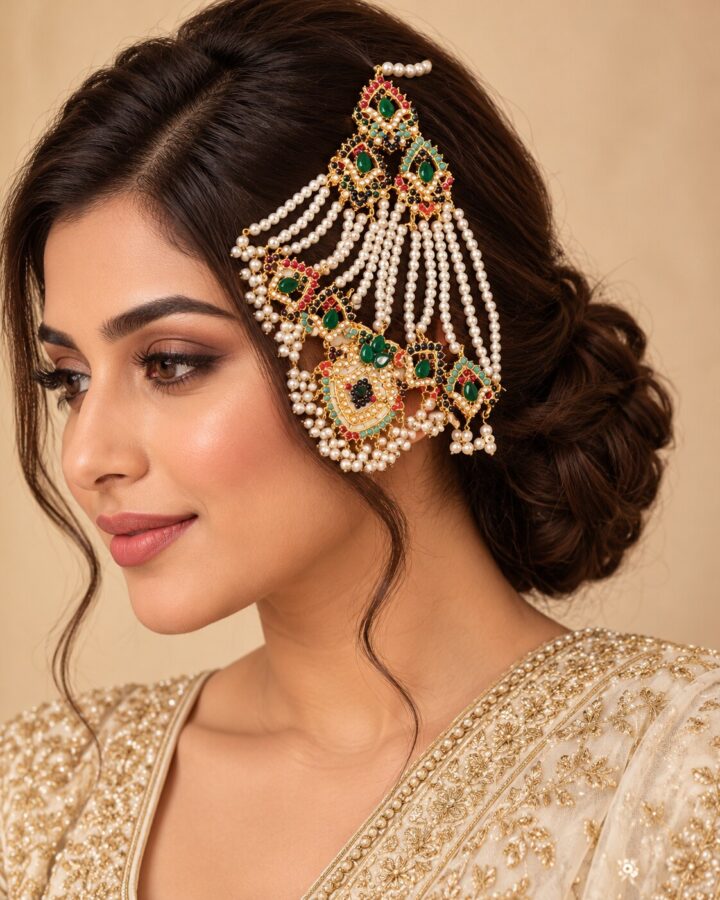 Green Nauratan Jhoomer worn view