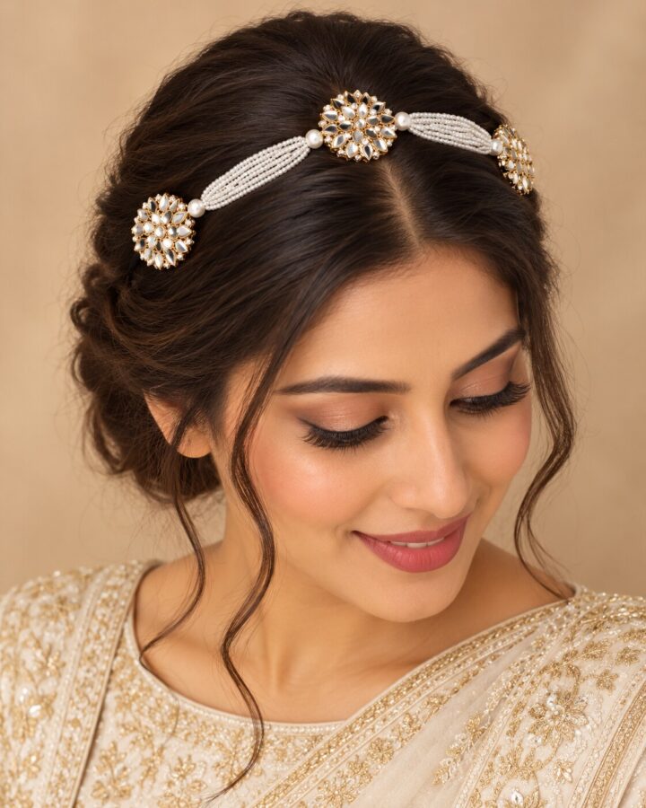 Kundan Headband worn view