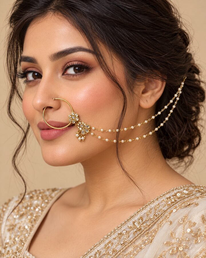 Pearl Minimal Jewellery Piece worn view