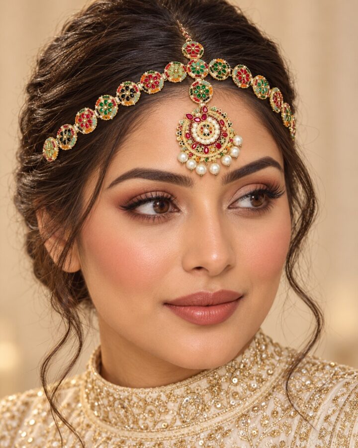Ruby Nauratan Matha Patti worn view