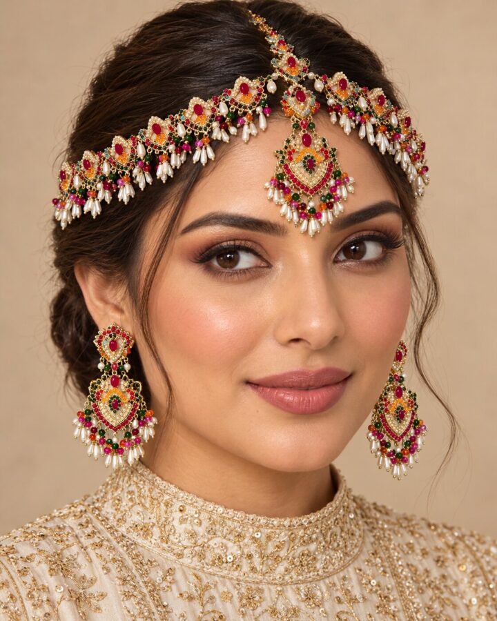 Ruby Nauratan Matha Patti worn view