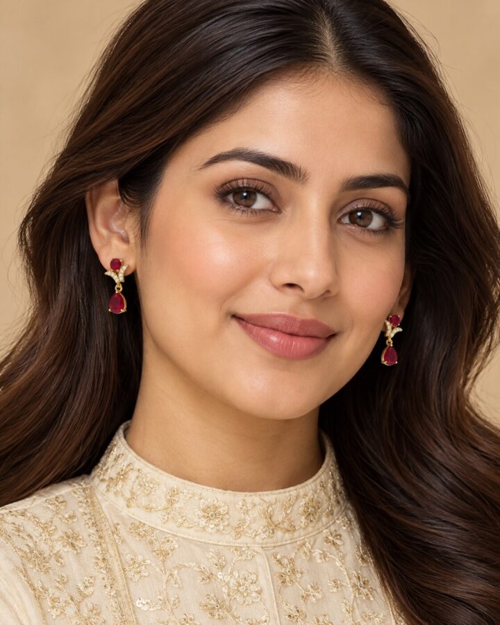 Embellished Stud Earrings worn view