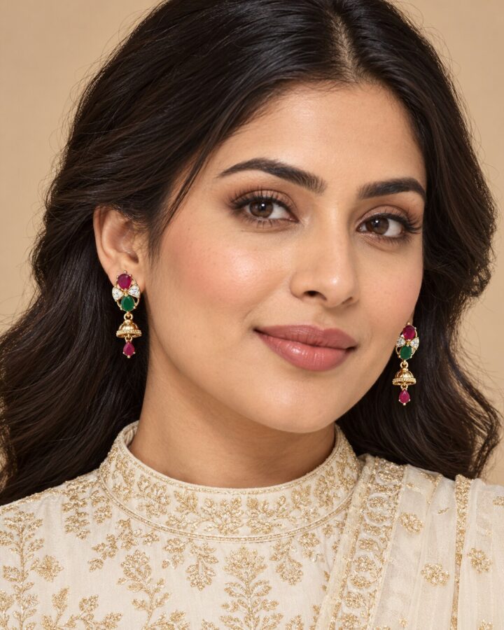 Embellished Stud Earrings worn view
