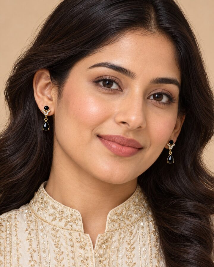 Embellished Stud Earrings worn view