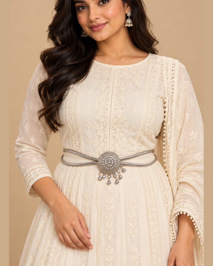 Golden Jhoomer worn view