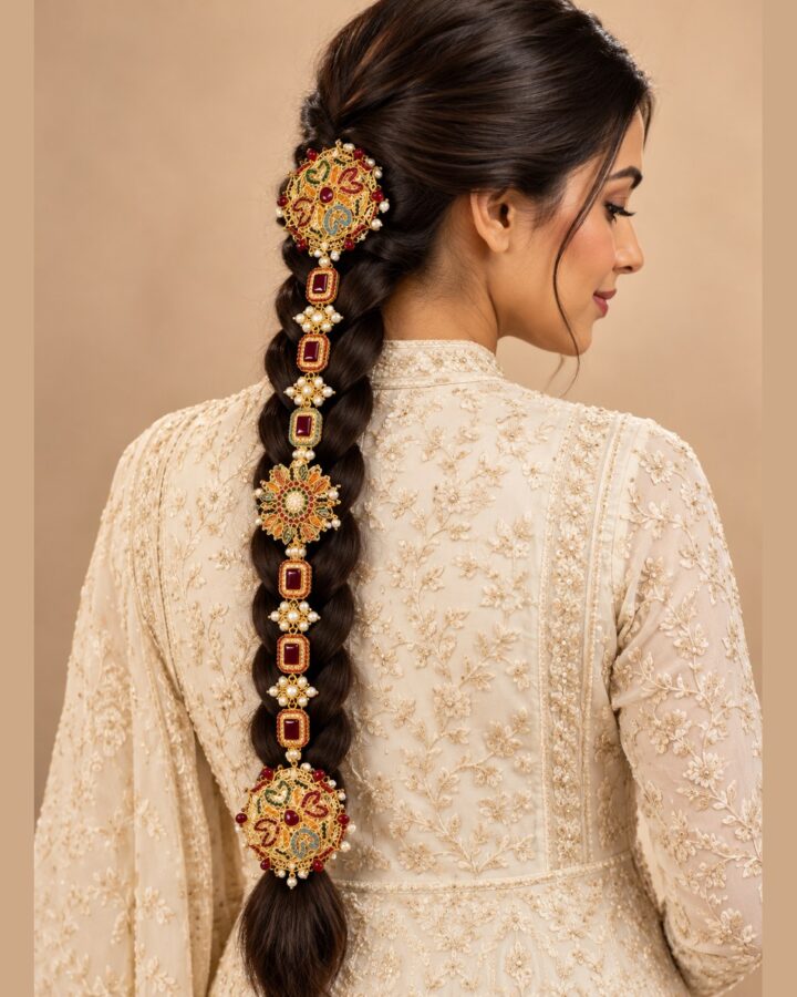 Nauratan Paranda (maroon) worn view