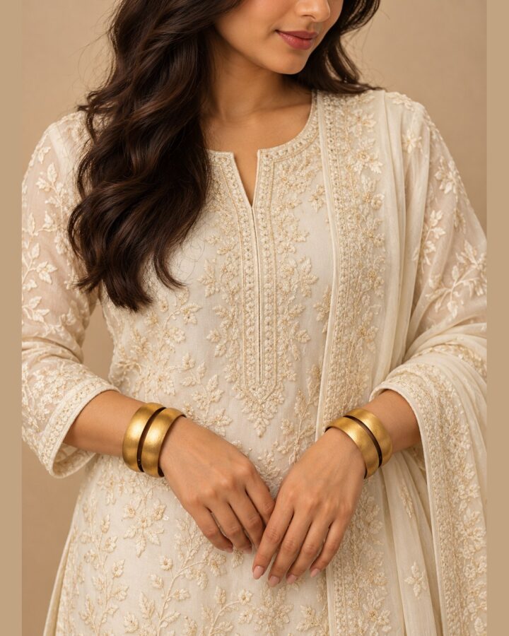 Golden Jewellery Set worn view