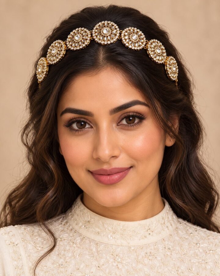 Kundan Headband worn view