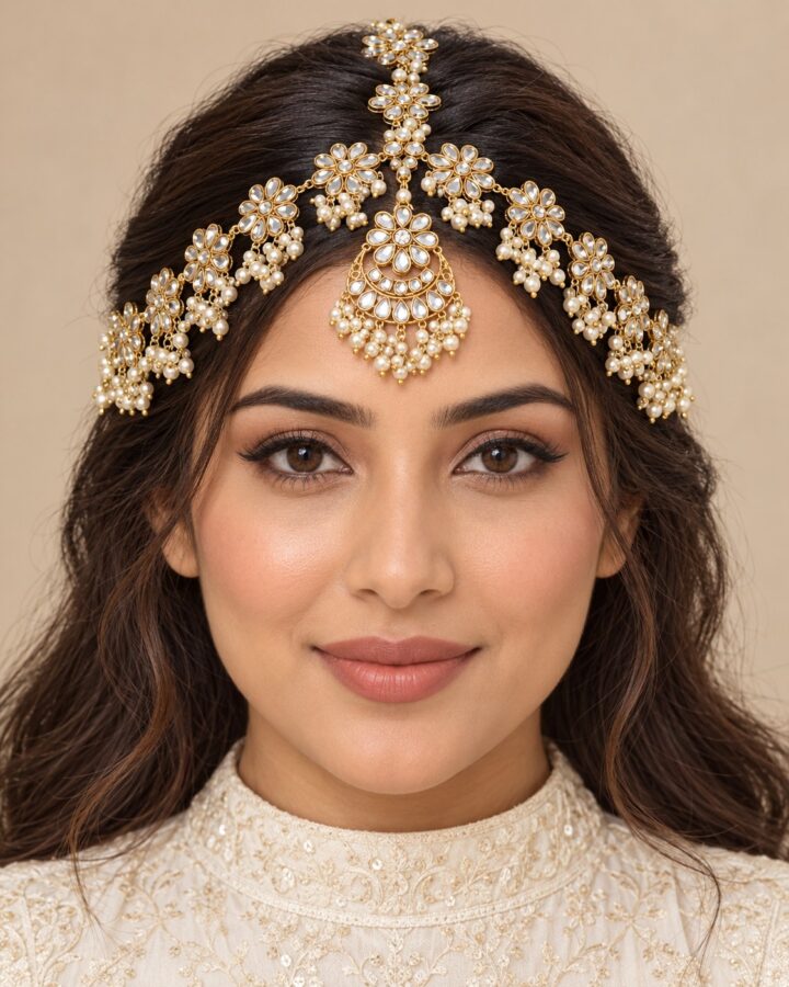 Kundan Matha Patti worn view