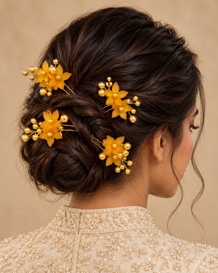 Golden Hair Accessory worn view