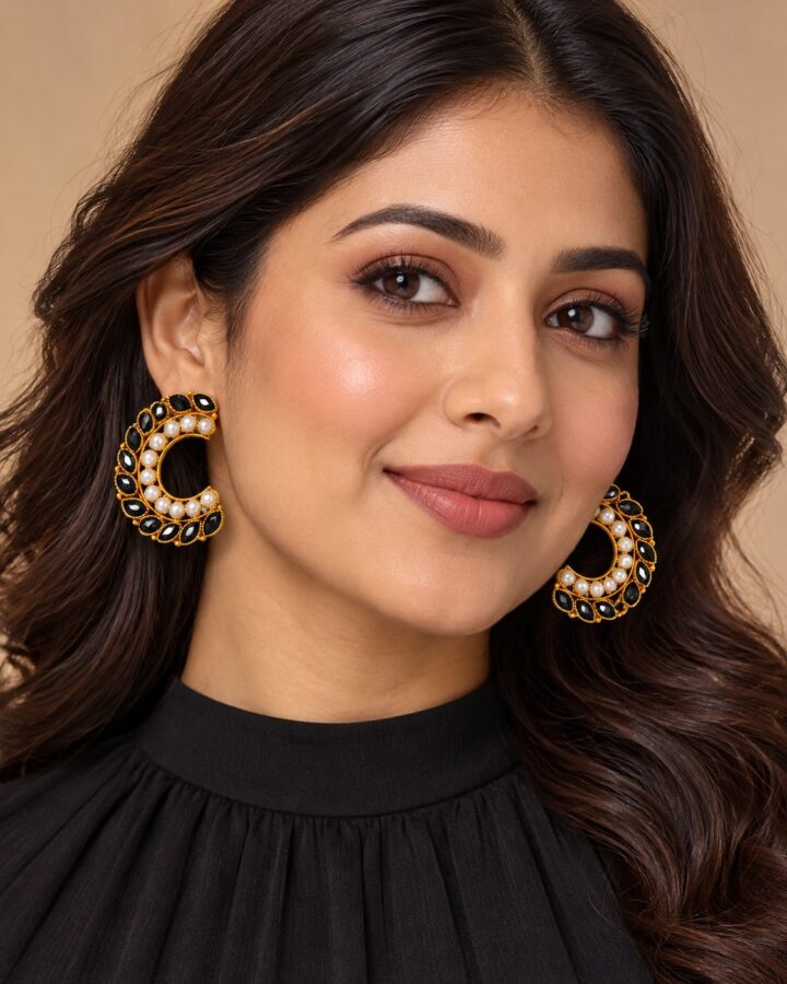 Half Moon Earrings worn view