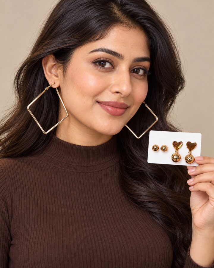 Golden Jewellery Set worn view