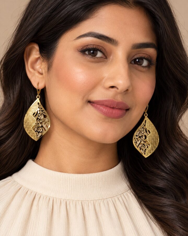 Golden Earrings worn view