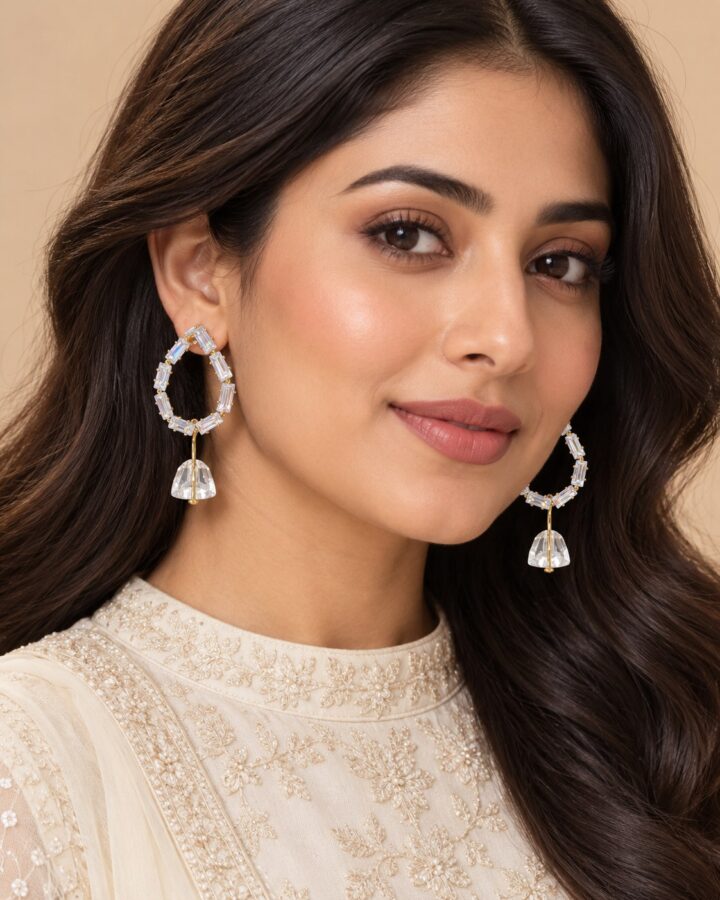 Earrings worn view